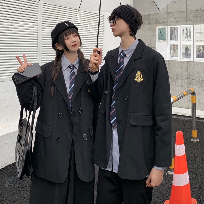 BLAZER VEST PHONG CÁCH ĐỒNG PHỤC HÀN QUỐC UNISEX ULZZANG NAM NỮ HỌC SINH MỸ NHẬT BẢN OVERSIZE Y2K PREPPY STYLE AESTHETIC