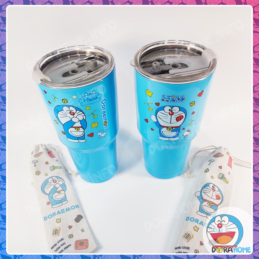 Ly Cốc Giữ Nhiệt Doraemon Doremon Cute Dễ Thương Chất Liệu Inox 304 An Toàn GD0010