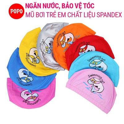 Mũ bơi vải cho bé POPO 1179 phù hợp trẻ em trên 3 tuổi hình ngộ nghĩnh chất liệu an toàn