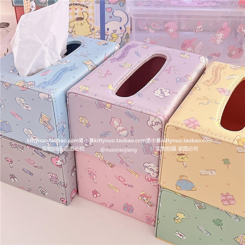 Hộp Đựng Khăn Giấy Bằng Da PU Hình Chú Chó Hoạt Hình Xinh Xắn