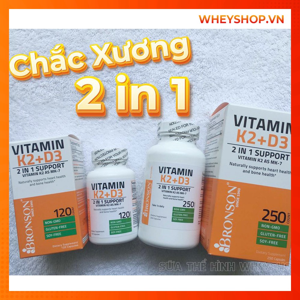 Viên Uống Bổ Sung Bronson Vitamin K2+D3 (120 - 250 viên) | BigBuy360 - bigbuy360.vn