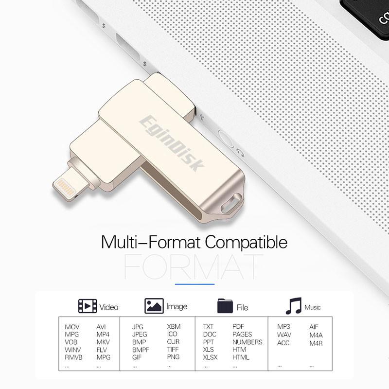 OTG Usb Flash Drive 128GB For iPhone / iPad / Android Phone USB 3.0 Flash Disk
