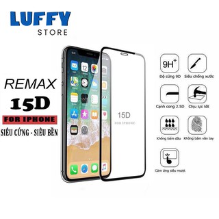 Kính cường lực iphone 15D REMAX full màn 5/5s/6/6s/7/7plus/8/8plus/plus/x/xr/xs/11/12/pro/max