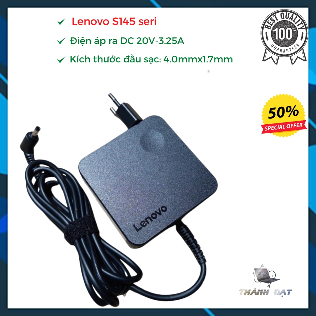 Sạc Laptop,Sạc Laptop LENOVO 20v-3.25a chân nhỏ vuông zin cho laptop lenovo S145