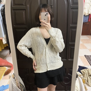 ❤️áo khoác len cadigan 2nd màu be hơi ám màu thanh lí size m ❤️❤️❤️