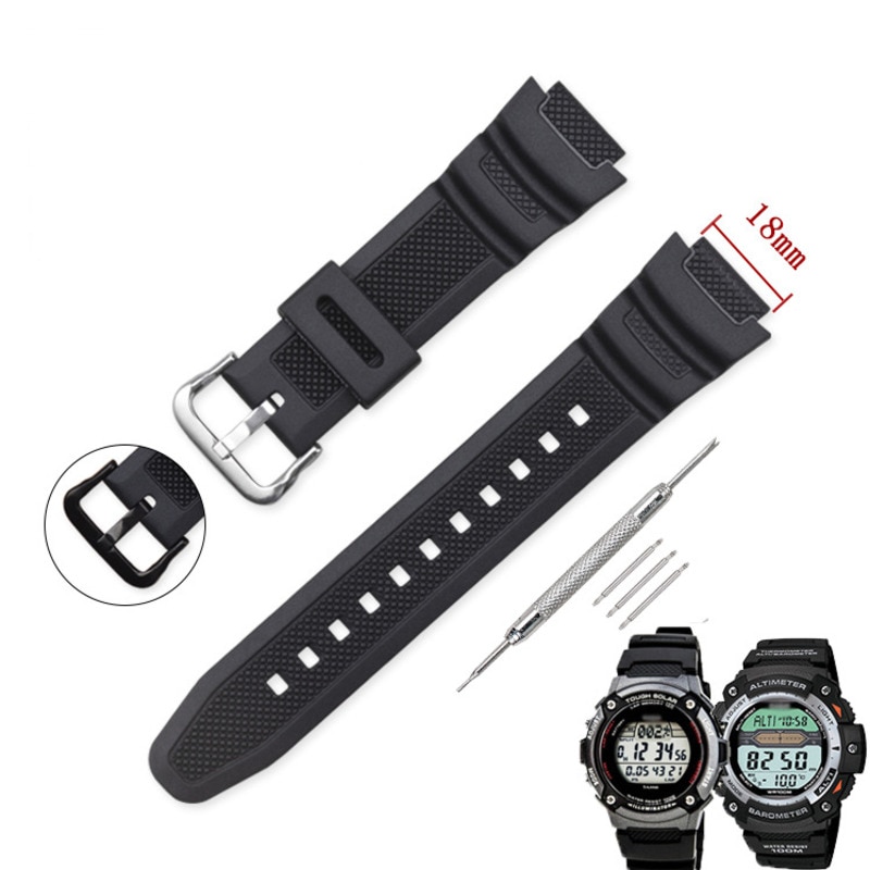 Dây Đeo Silicon Chất Lượng Cao Chống Mồ Hôi Cho Đồng Hồ casio g-shock sgw300 ae1000 w-800h w218h w-s210 aqs810 w800h