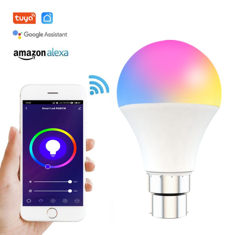 Ready Stock Smart Wifi Bulb Dimming Light Bulb 9W RGBCW Smart Light Bulb Voice Control Work With Alexa Google Home ECO