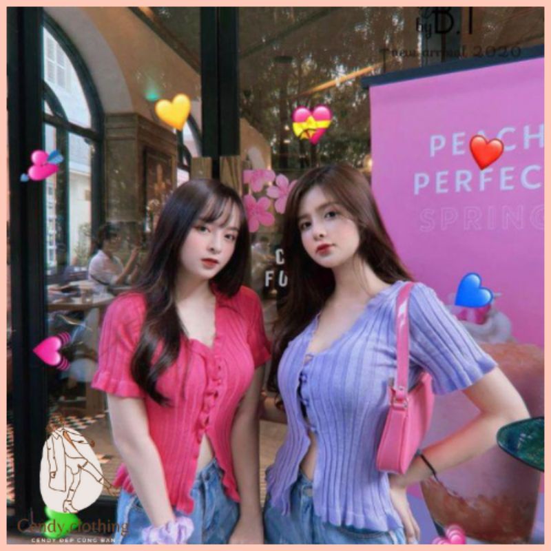 [Hàng Cao Cấp Loại 1 + Ảnh Thật] Áo Croptop Cổ V Chất Len Cao Cấp Cendy Clothing - CD082 | BigBuy360 - bigbuy360.vn
