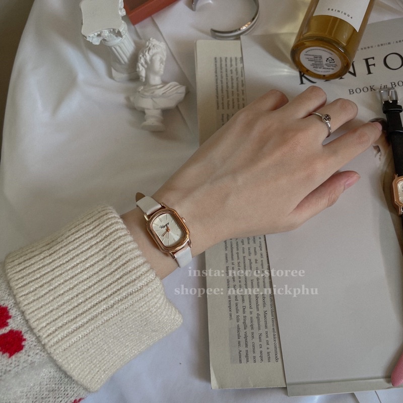 Đồng hồ nữ WGGANG chính hãng mặt chữ nhật dây nhiều màu 26mm vintage | BigBuy360 - bigbuy360.vn