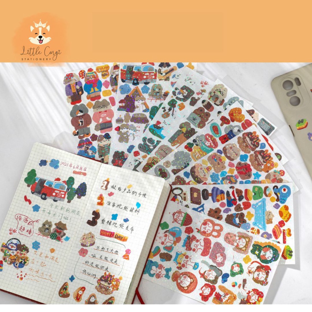 Hình dán sticker trang trí toploader, sổ tay, điện thoại móc khóa hologram nhiều mẫu - Nhãn dán sticker hologram