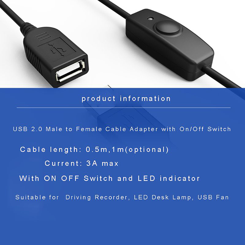 Cáp Mở Rộng USB 2.0 DTWS Có Công Tắc Bật / Tắt