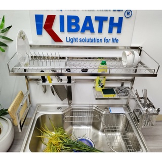 Kệ úp chén trên bồn rửa kibath inox 304 1 tầng, kb-909