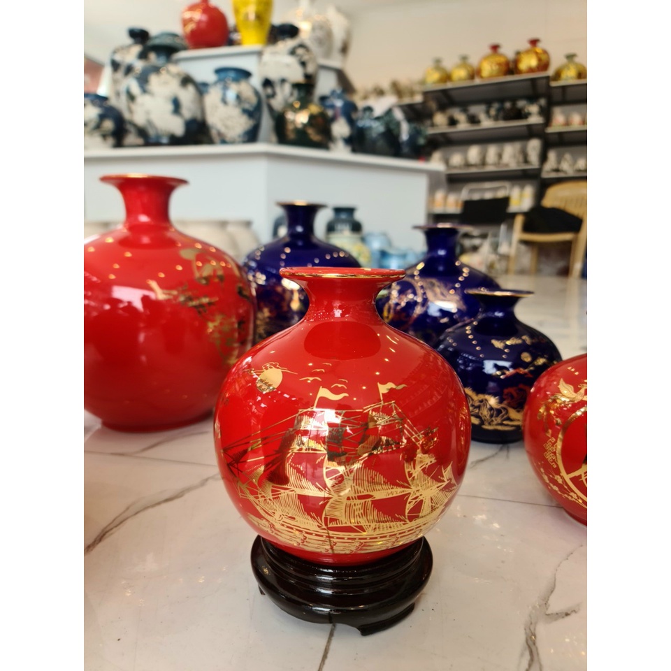 (28cm)Bình hút tài lộc thuận buồm xuôi gió, Bình hút lộc quà tặng doanh nghiệp, khai chương cửa hàng,quà tân gia ý nghĩa