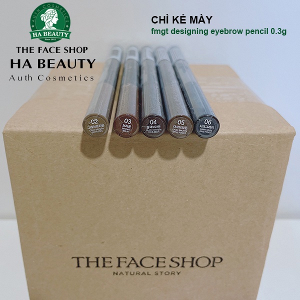 Chì kẻ mày trang điểm chân mày lông mày The Face Shop fmgt Designing Eyebrow Pencil 0.25g