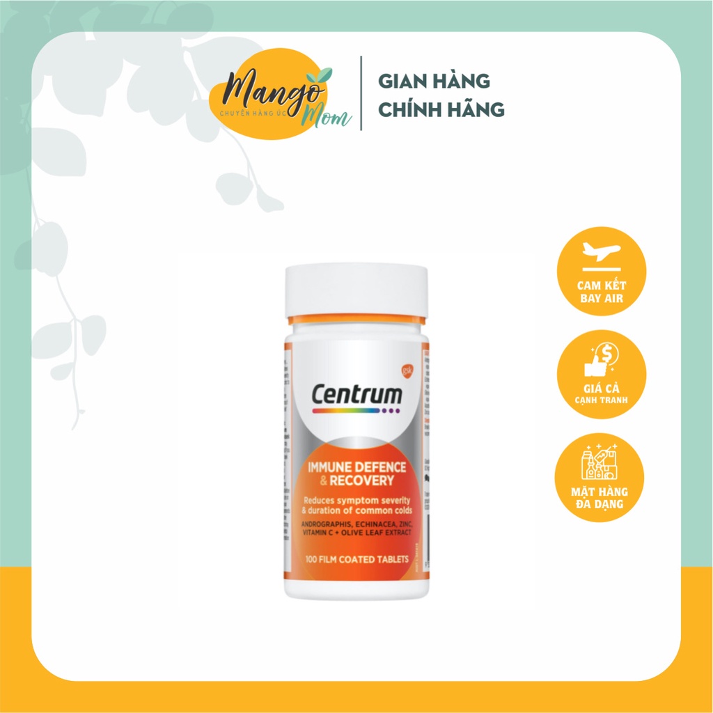 - Viên Uống Centrum Immune Defence 100v Uc - Hỗ Trợ Tăng Cường Miễn Dịch và phòng cảm cúm