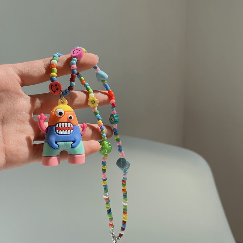 Dây Chuyền Mặt Quái Vật Hoạt Hình Nhiều Màu Sắc Phong Cách Giáng Sinh Mới Cho Nữ Coll