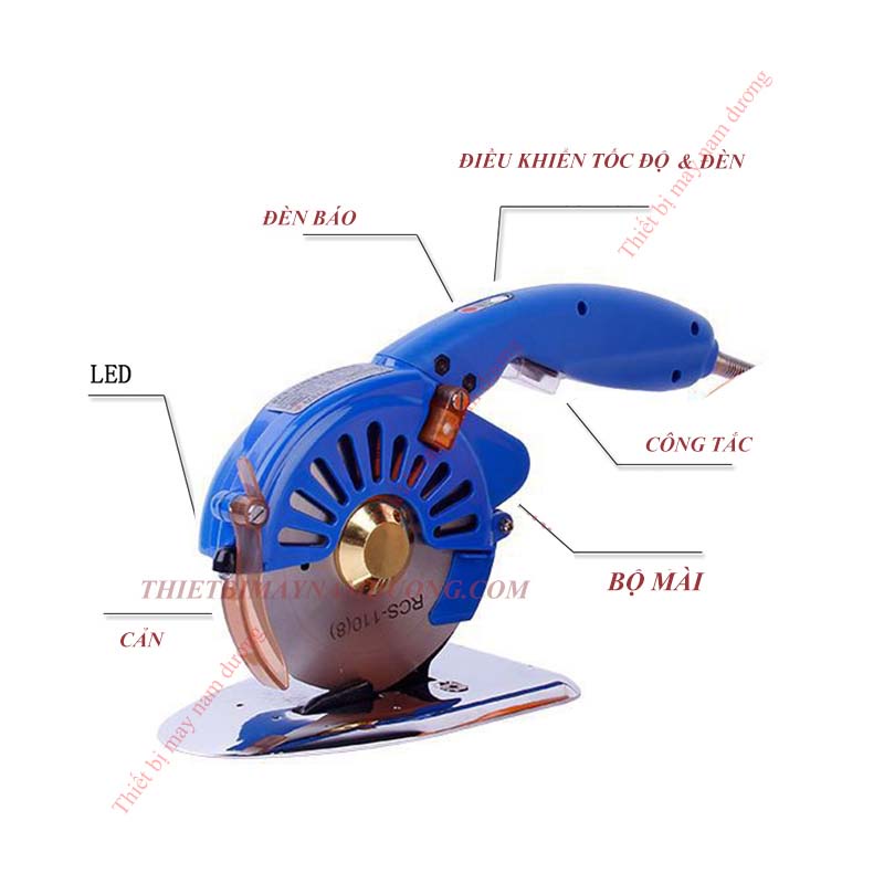 Máy Cắt Vải Cầm Tay CHEERING &gt; Máy Cắt Vải Điện RCS đĩa 100 có đèn chiếu sáng với 5 tốc độ &gt; Kéo cắt vải