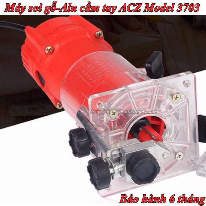 Máy Soi Gỗ, Alu Cầm Tay ACZ 3703 - Đầy Đủ Phụ Kiện - Tặng Kèm Mũi Soi Gấp Mép Alu - Máy Phay Gỗ - Bảo Hành 6 Tháng