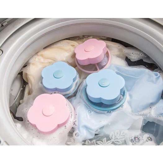 Phao Lọc Cặn Bẩn Máy Giặt Thông Minh - Túi Lọc Gom Rác Lông Tóc Trong Lồng Máy Giặt Hình Bông Hoa.