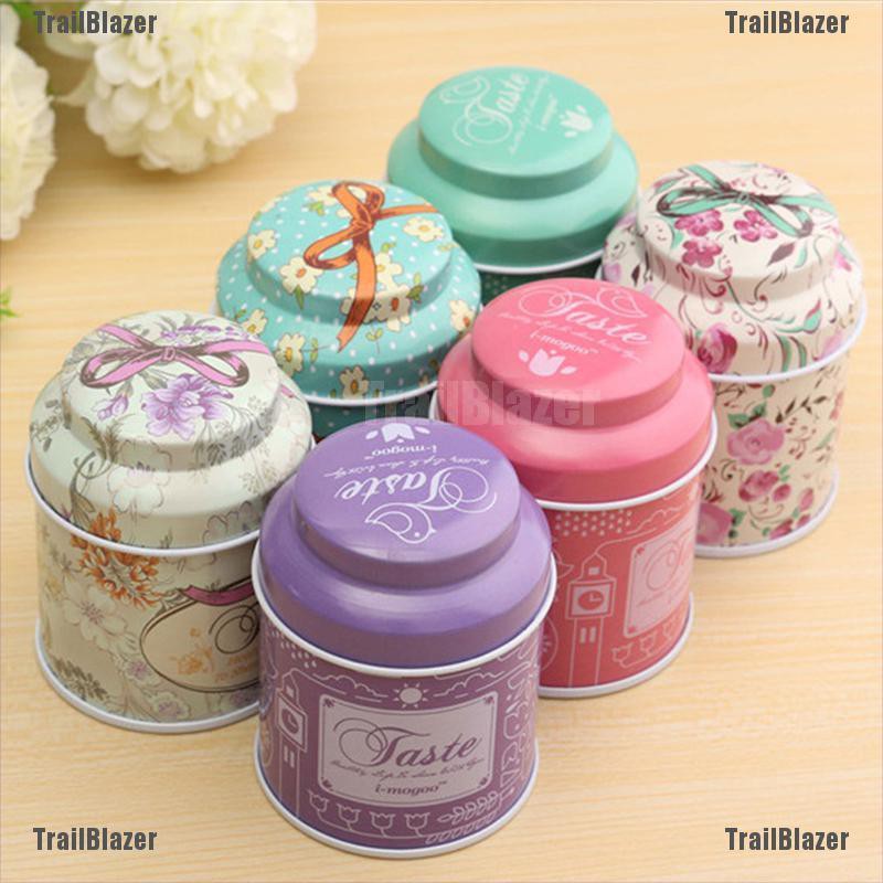 Hộp Đựng Trà, Cà Phê Bằng Kim Loại Với Họa Tiết Hoa