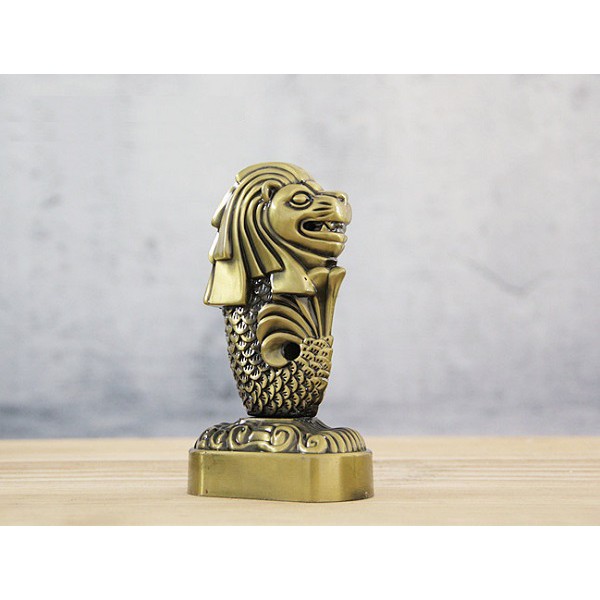 [CAO 15.5CM] Tượng sư tử cá (Merlion) bằng kim loại biểu tượng của Singapore