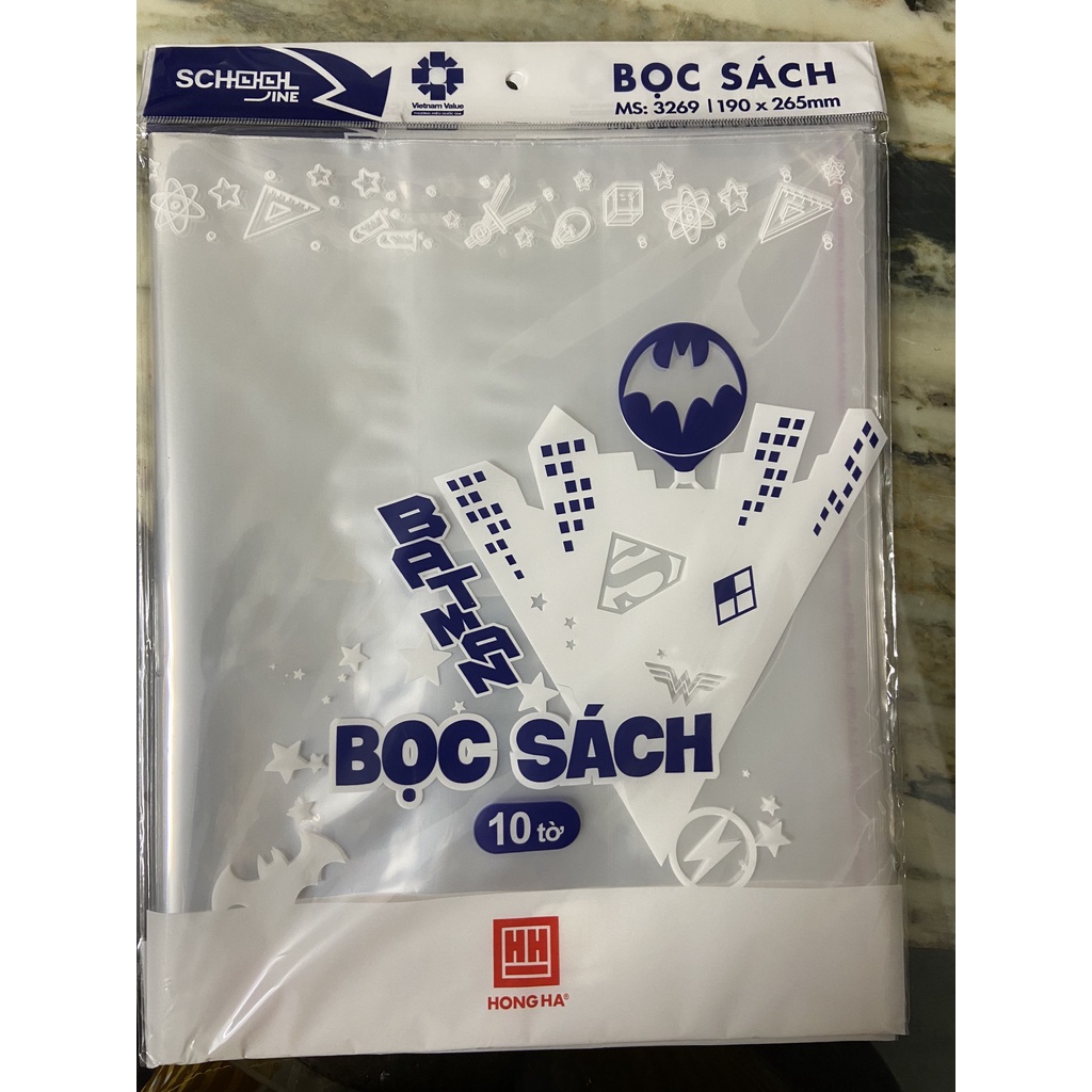 BỌC SÁCH Nylon HỒNG HÀ KT 190X 265MM MS 3269