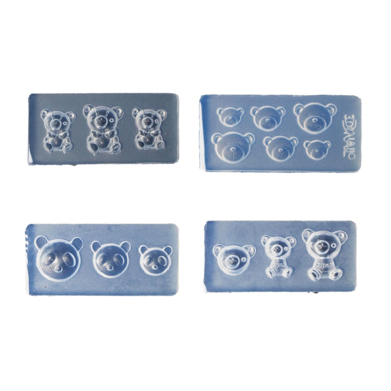 Set 4 Khuôn Silicone Hình Gấu Trang Trí Móng Tay