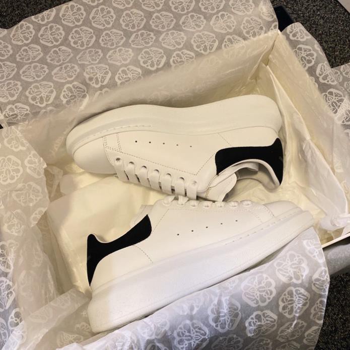 Giày Mc Queen MCQ Nam Nữ Trắng Cổ Thấp Gót Nỉ Đen Đế Khâu Bản Trung Full Box Bill | BigBuy360 - bigbuy360.vn