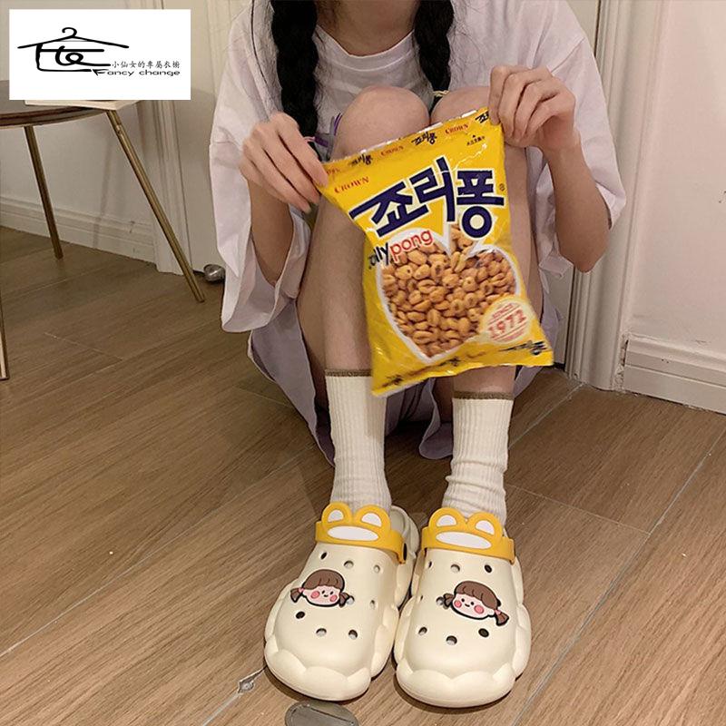 Dép Sandal Đế Dày Họa Tiết Hoạt Hình Xinh Xắn Dành Cho Nữ