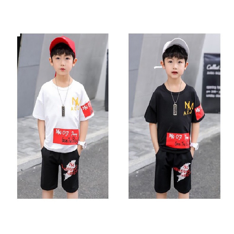 [ xả kho ] EB Sét bộ quần áo trẻ em in hình AEJ dành cho bé trai 6-10 tuổi