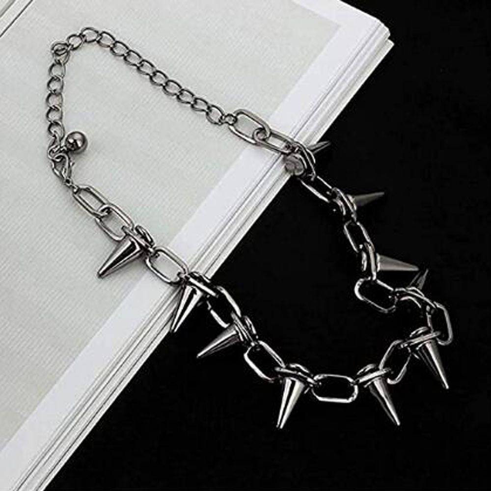 Vòng cổ choker bằng hợp kim đính đinh tán nhiều màu phong cách harajuku cho nam và nữ