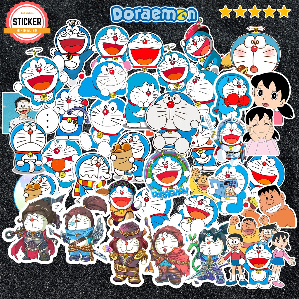 Sticker Doraemon chống nước sticker dán mũ bảo hiểm, laptop, ốp điện thoại, đàn guitar, vali, xe máy,..