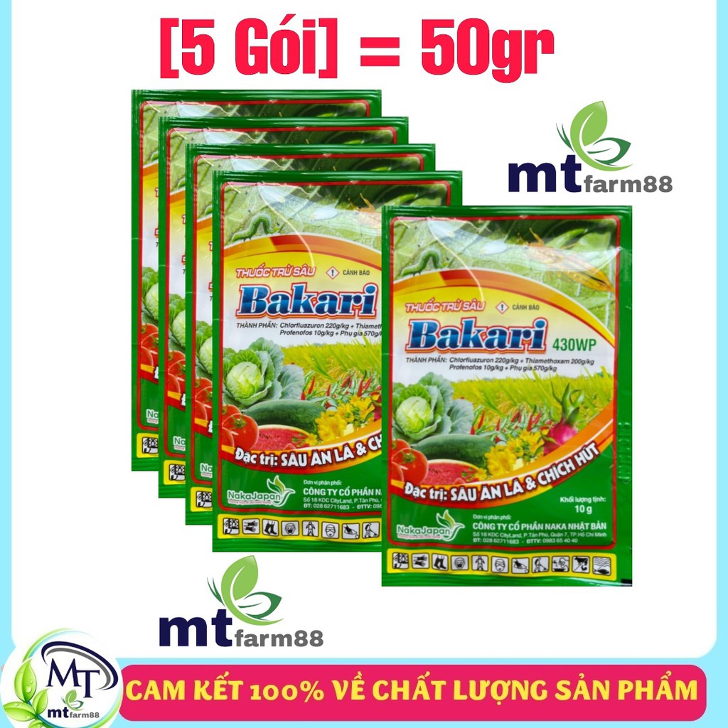 Thuốc Đặc Trị Côn Trùng Gây Hại BAKARI 430WP - 10gr - Nhanh Và Mạnh Với 3 Hoạt Chất - Sâu - Rệp - Rầy - Nhện - Bọ Xít