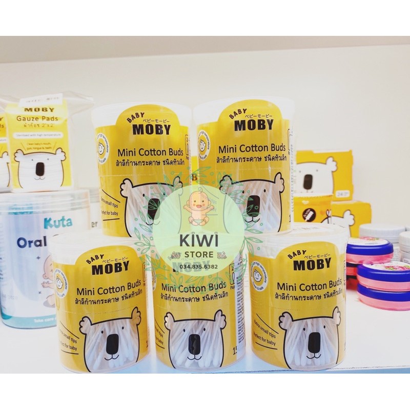 Tăm bông Moby Thái Lan cho bé (hộp 150 que)