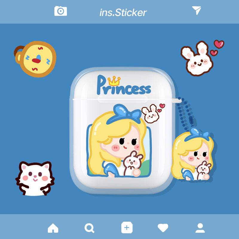 Vỏ Bảo Vệ Hộp Sạc Tai Nghe AirPods 1 2 Pro Không Dây Bằng TPU In Hoạt Hình Bạch Tuyết Dễ Thương