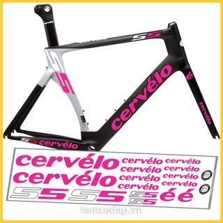 Tem decal PVC dán sườn xe đạp đua đường trường Cervelo S5 | Sticker sườn xe đạp | Decal sườn xe đạp | Temxedap.vn
