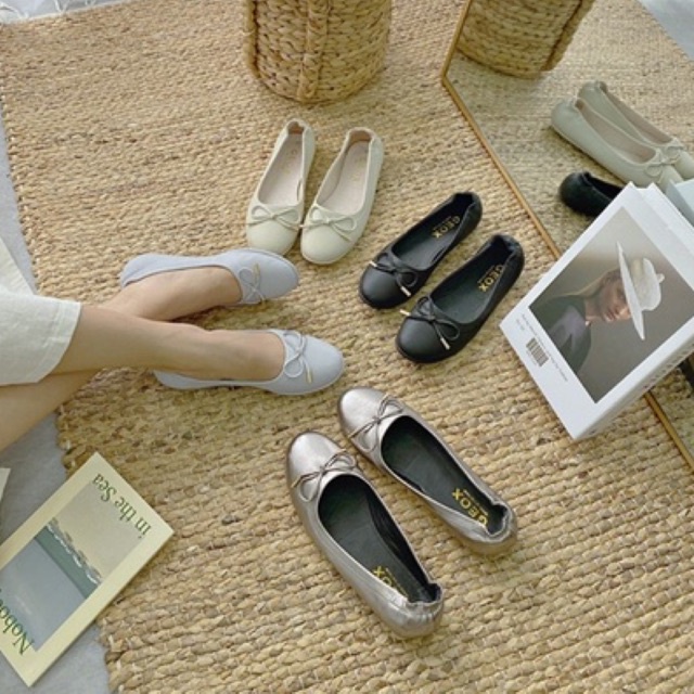 GIÀY BÚP BÊ BỆT DA THẬT CÔNG SỞ BÚP BÊ NƠ SHOES PARADISE BBBNO