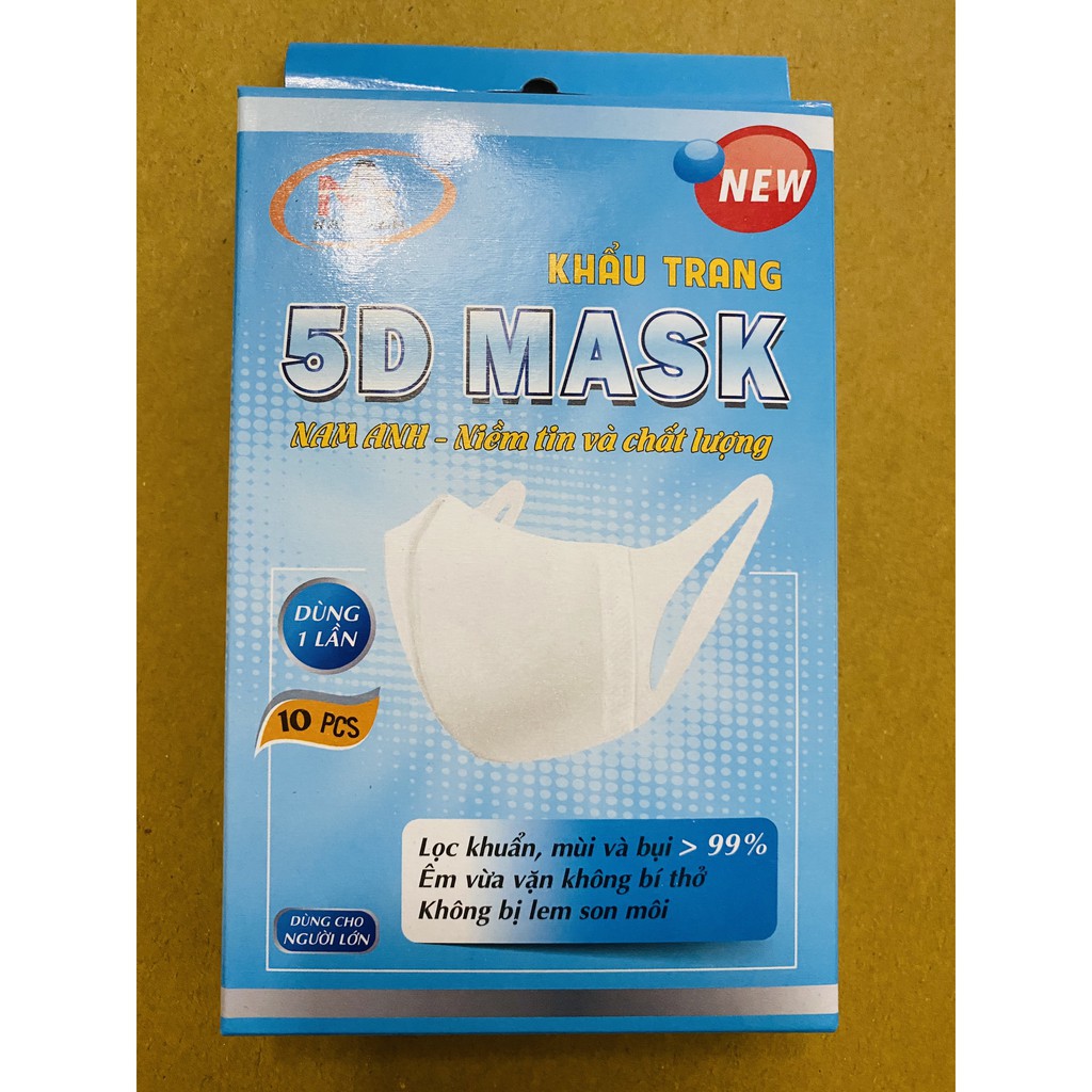 Hộp 10 cái Khẩu trang 3D Mask FAMAPRO quai vải chính hãng Cty Nam Anh