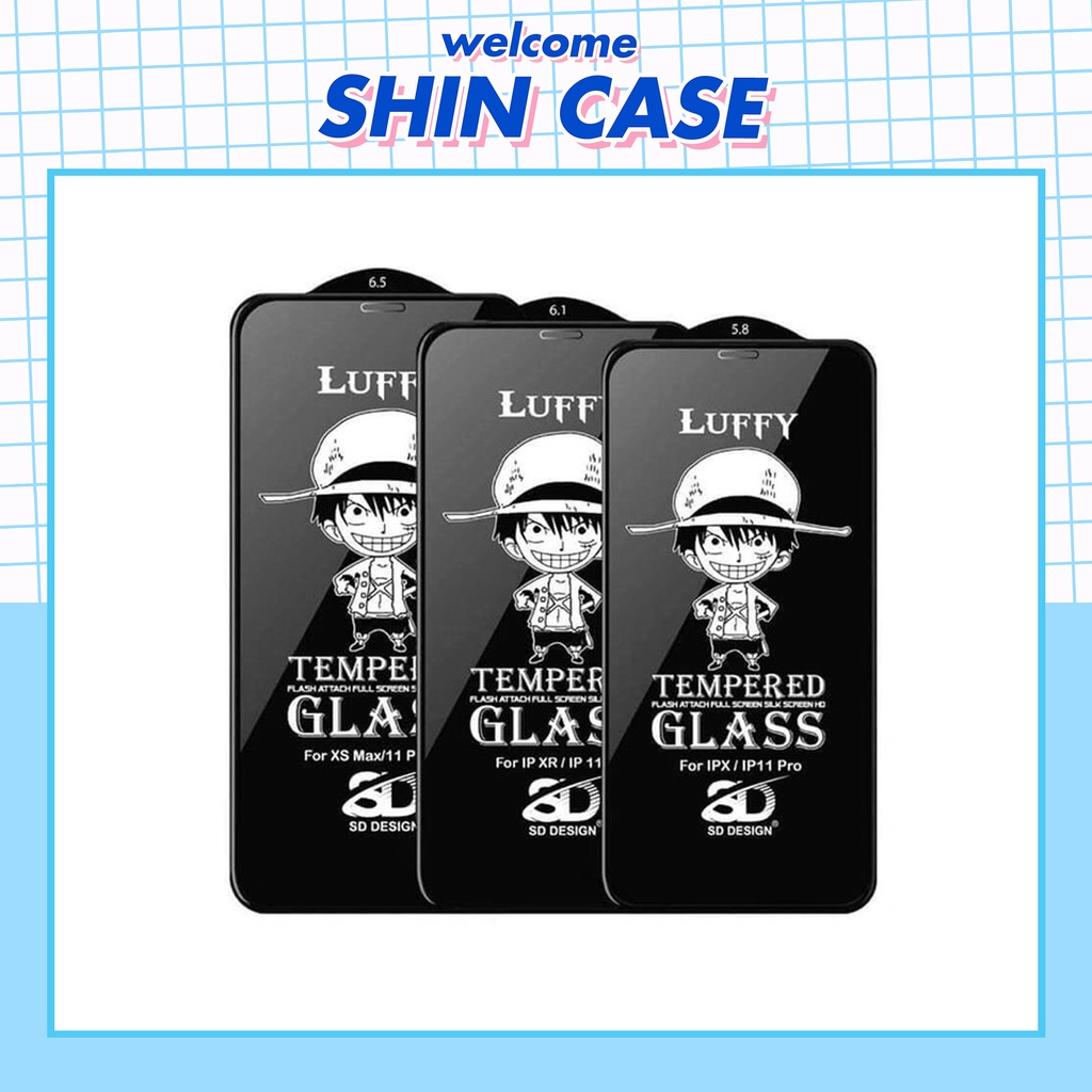 Kính cường lực iphone Luffy thường full màn 6/6plus/6s/6splus/7/7plus/8/8plus/x/xs/11/12/13/pro/max/promax/Ốp