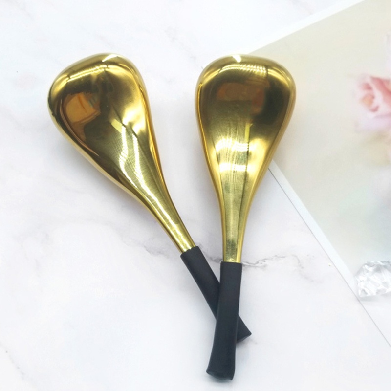 Set 2 Que Mát Xa Mặt / Mắt / Cổ Bằng Thép Không Gỉ Chống Lão Hóa