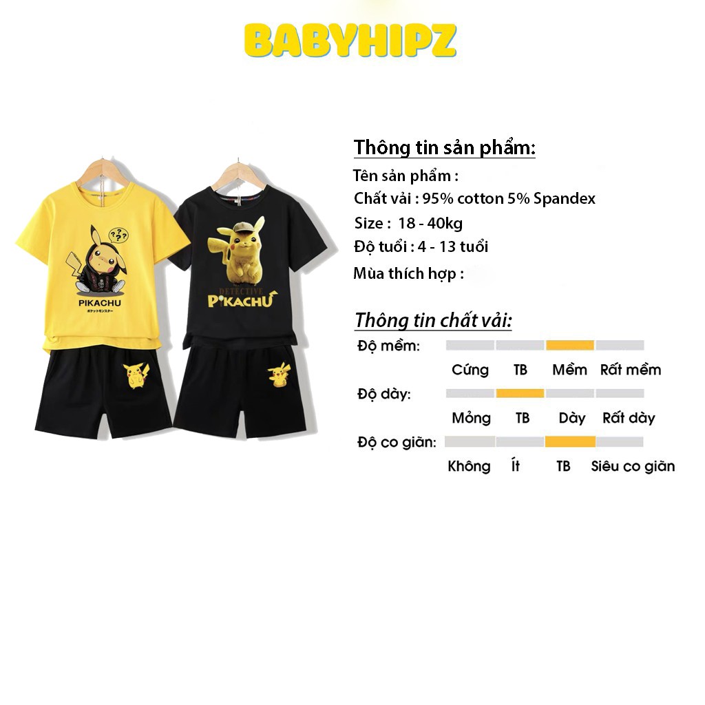 Đồ bộ bé trai giá rẻ thoáng mát mùa hè chất cotton đi chơi mặc nhà bé 4 đến 13 tuổi BABYHIPZ - BBH014