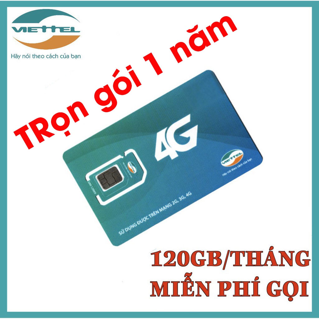 Sim 4G Trọn Gói 1 Năm Không Nạp Tiền, Sim Gọi Miễn Phí Viettel / Vinaphone Data 4G Tốc Độ Cao Từ 5Gb - 120Gb Mỗi Tháng