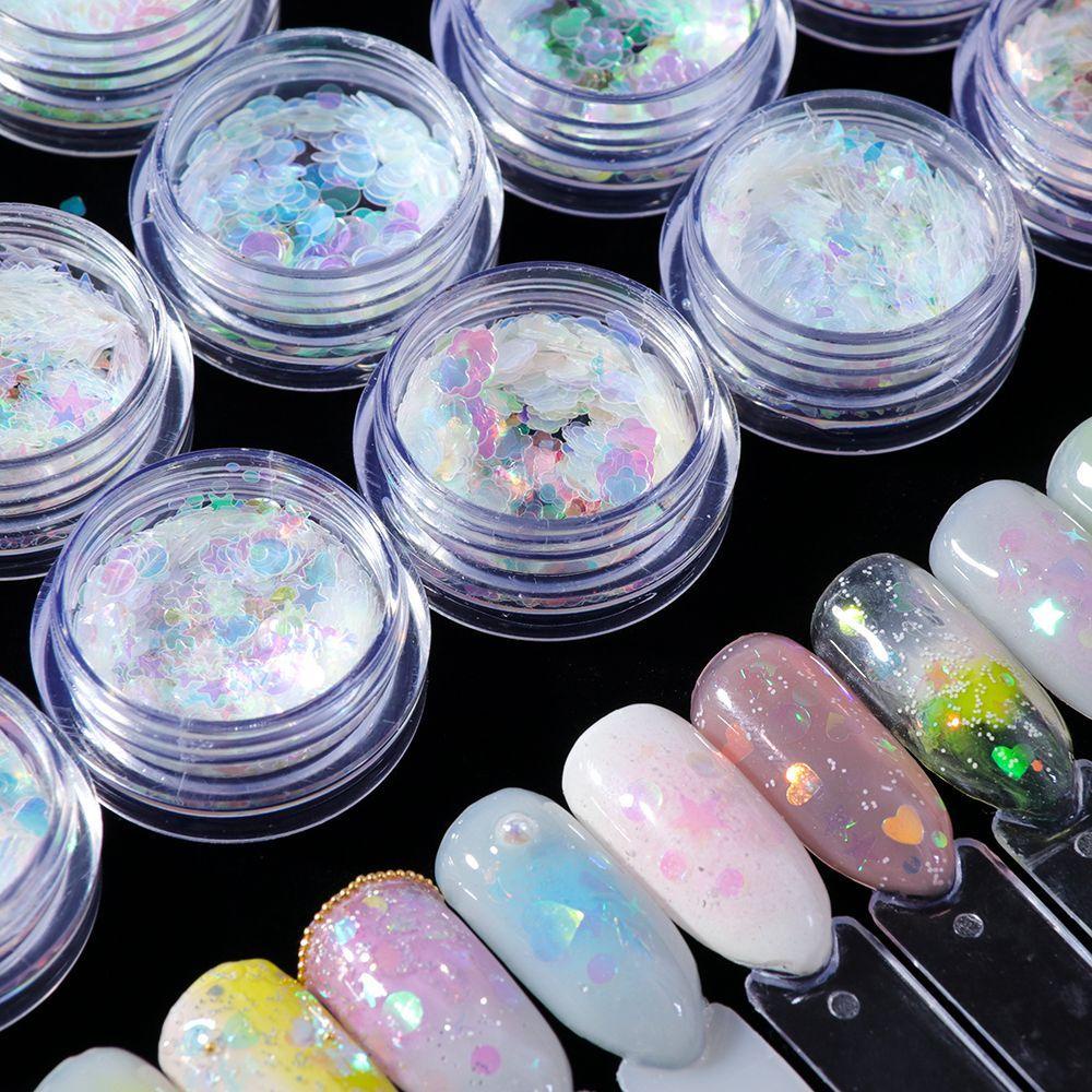 ROWANS Hộp Sequin Siêu Mỏng Lấp Lánh Dùng Để Trang Trí Móng Nghệ Thuật