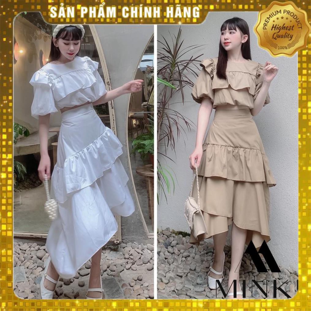 [MÃ XIA FREEHIP] SET ÁO TẦNG CHÂN VÁY XÉO - Chất liệu Kaki Cotton nhập khẩu - Hai màu Nâu tây/ Trắng - [THIẾT KẾ] | BigBuy360 - bigbuy360.vn