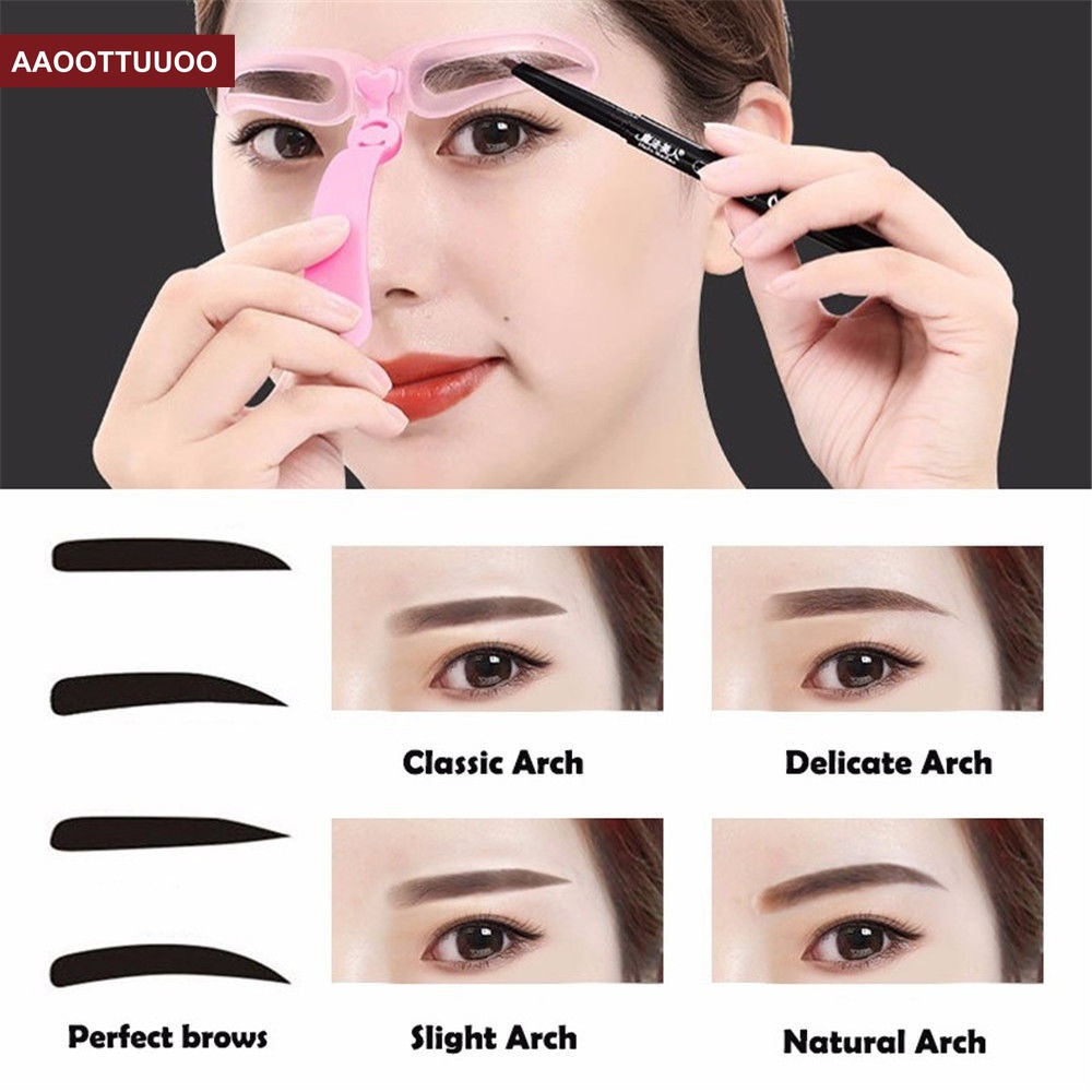 [Hàng mới về] Bộ 8 Cặp Khuôn Kẻ Lông Mày Diy Dành Cho Nữ