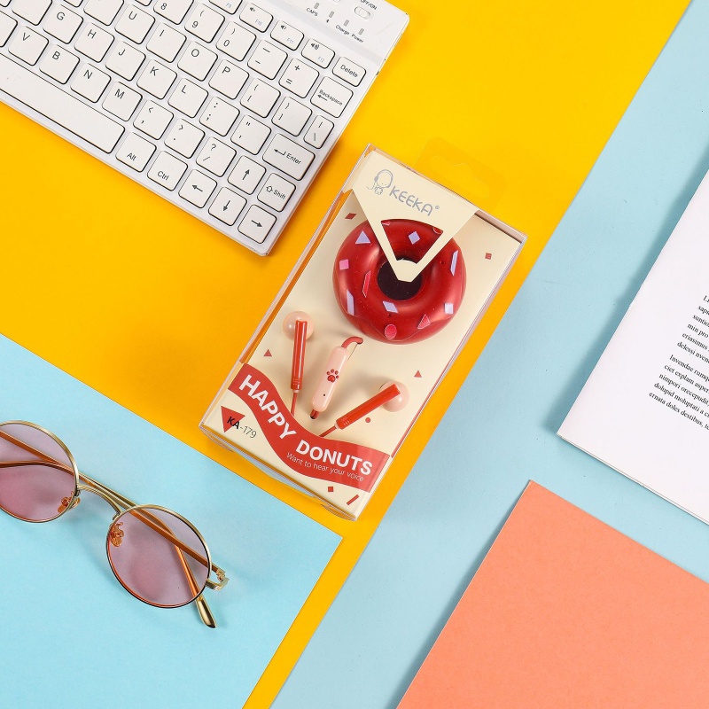 Vỏ Bảo Vệ Hộp Sạc Tai Nghe Nhét Tai Hình Bánh Donut Cho Bé