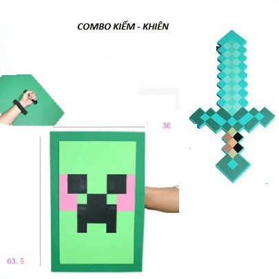 Combo Kiếm Cup Khiên Minecraft - đồ chơi Minecraft