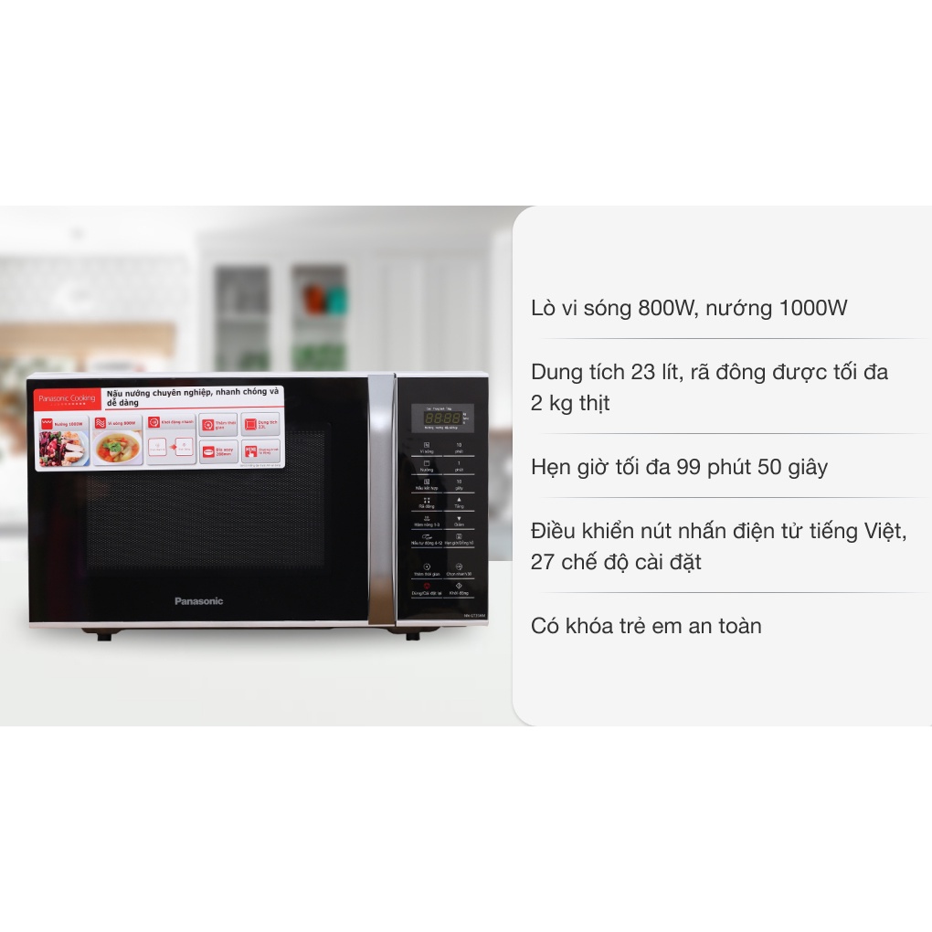 Đĩa quay lò vi sóng có nướng Panasonic NN-GT35HMYUE 23l