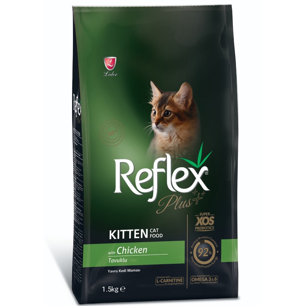 Thức ăn hạt mèo Reflex Plus Kitten vị gà gói 1.5kg(mèo dưới 12 tháng)