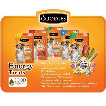 🇹🇭 GOODIES Xương Gặm Sạch Răng Bổ Sung Canxi Vitamin Cho Chó Goodies Energy 500g